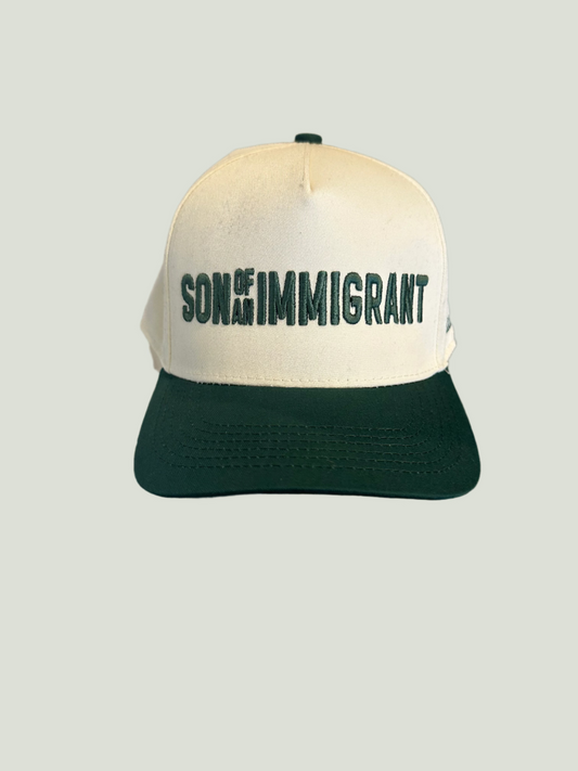 Son of An Immigrant Snapback Hat Green and Beige